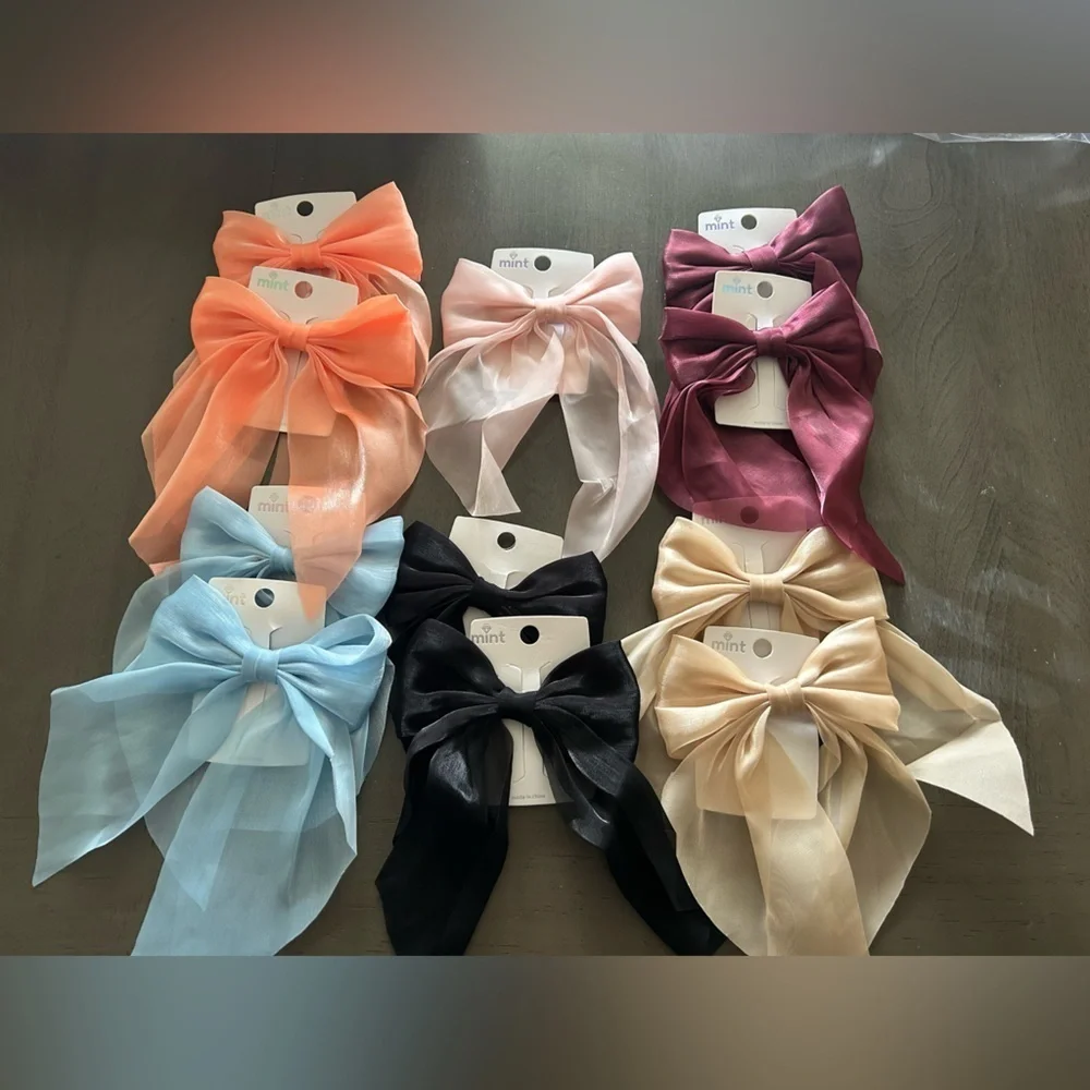 😍Set of 11 Elegant Sheer Hair Bows Set